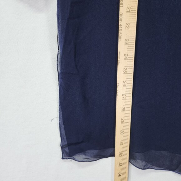 DOVIMA Paris Tunic Top Size Medium Blue Sheer 3/4 Sleeve Designer Blouse - Picture 7 of 12